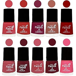 nail paint  glossy amp shine nail polish combo 6 ml each - set of 10 multicolor05476