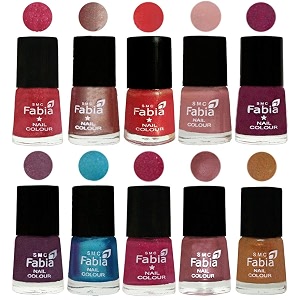 nail paint  glossy amp shine nail polish combo 6 ml each - set of 10 multicolor05195
