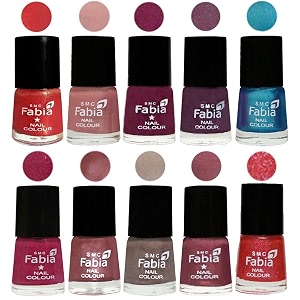 nail paint  glossy amp shine nail polish combo 6 ml each - set of 10 multicolor05295