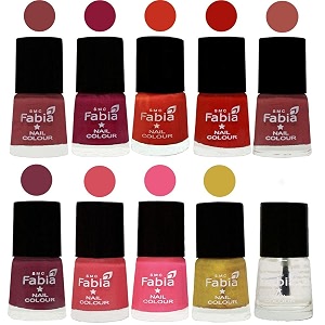nail paint  glossy amp shine nail polish combo 6 ml each - set of 10 multicolor05561