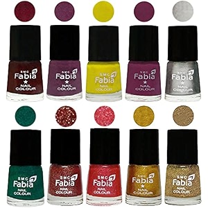 nail paint  glossy amp shine nail polish combo 6 ml each - set of 10 multicolor05945