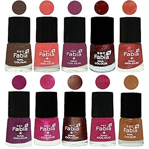 nail paint  glossy amp shine nail polish combo 6 ml each - set of 10 multicolor04808