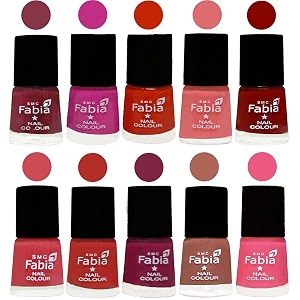 nail paint  glossy amp shine nail polish combo 6 ml each - set of 10 multicolor05396