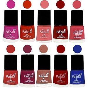 nail paint  glossy amp shine nail polish combo 6 ml each - set of 10 multicolor05417