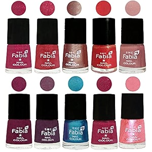 nail paint  glossy amp shine nail polish combo 6 ml each - set of 10 multicolor05185