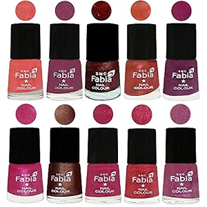 nail paint  glossy amp shine nail polish combo 6 ml each - set of 10 multicolor04862