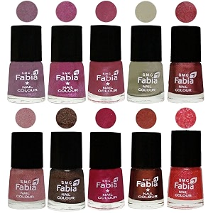 nail paint  glossy amp shine nail polish combo 6 ml each - set of 10 multicolor05790