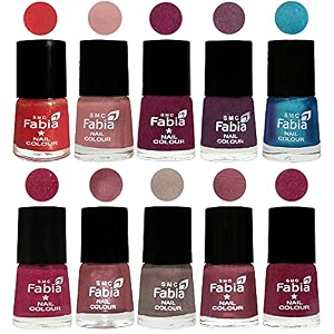 nail paint  glossy amp shine nail polish combo 6 ml each - set of 10 multicolor05286