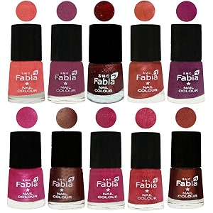 nail paint  glossy amp shine nail polish combo 6 ml each - set of 10 multicolor04869