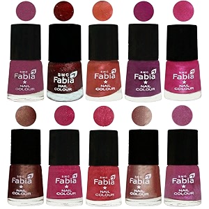nail paint  glossy amp shine nail polish combo 6 ml each - set of 10 multicolor04908