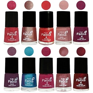 nail paint  glossy amp shine nail polish combo 6 ml each - set of 10 multicolor05200