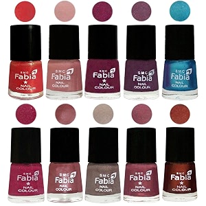 nail paint  glossy amp shine nail polish combo 6 ml each - set of 10 multicolor05284
