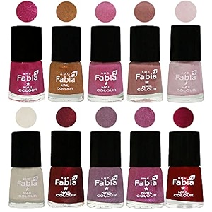 nail paint  glossy amp shine nail polish combo 6 ml each - set of 10 multicolor05626
