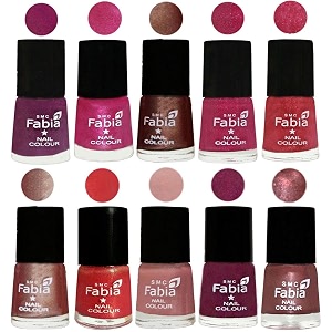 nail paint  glossy amp shine nail polish combo 6 ml each - set of 10 multicolor05030