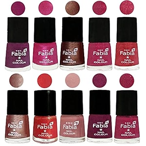 nail paint  glossy amp shine nail polish combo 6 ml each - set of 10 multicolor05026