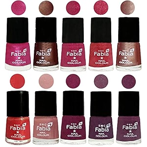 nail paint  glossy amp shine nail polish combo 6 ml each - set of 10 multicolor05094