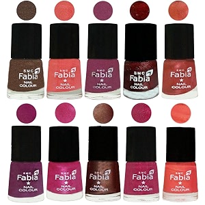 nail paint  glossy amp shine nail polish combo 6 ml each - set of 10 multicolor04806