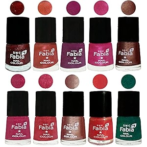 nail paint  glossy amp shine nail polish combo 6 ml each - set of 10 multicolor04969