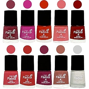 nail paint  glossy amp shine nail polish combo 6 ml each - set of 10 multicolor05401