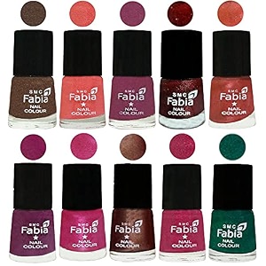 nail paint  glossy amp shine nail polish combo 6 ml each - set of 10 multicolor04831