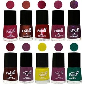 nail paint  glossy amp shine nail polish combo 6 ml each - set of 10 multicolor05893