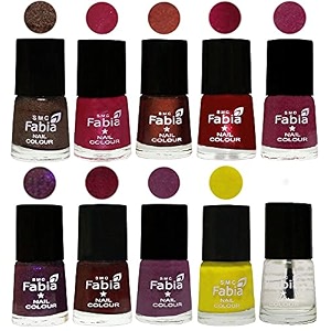 nail paint  glossy amp shine nail polish combo 6 ml each - set of 10 multicolor05891