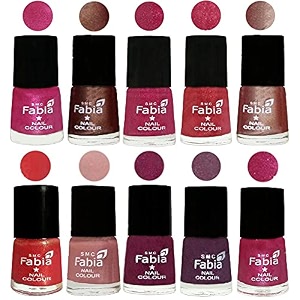 nail paint  glossy amp shine nail polish combo 6 ml each - set of 10 multicolor05074