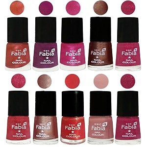 nail paint  glossy amp shine nail polish combo 6 ml each - set of 10 multicolor04983