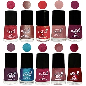 nail paint  glossy amp shine nail polish combo 6 ml each - set of 10 multicolor05210