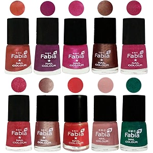 nail paint  glossy amp shine nail polish combo 6 ml each - set of 10 multicolor05013