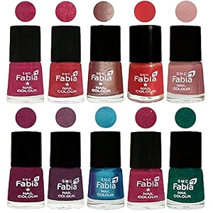 nail paint  glossy amp shine nail polish combo 6 ml each - set of 10 multicolor05179