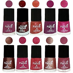 nail paint  glossy amp shine nail polish combo 6 ml each - set of 10 multicolor04909