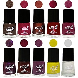 nail paint  glossy amp shine nail polish combo 6 ml each - set of 10 multicolor05890