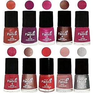 nail paint  glossy amp shine nail polish combo 6 ml each - set of 10 multicolor05012
