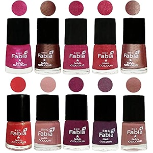nail paint  glossy amp shine nail polish combo 6 ml each - set of 10 multicolor05077