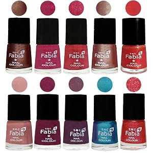 nail paint  glossy amp shine nail polish combo 6 ml each - set of 10 multicolor05141