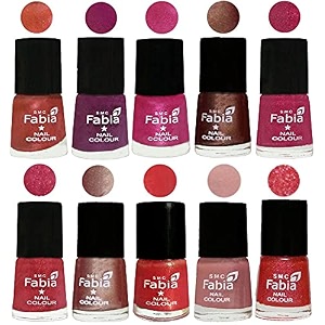 nail paint  glossy amp shine nail polish combo 6 ml each - set of 10 multicolor05015