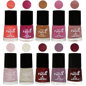 nail paint  glossy amp shine nail polish combo 6 ml each - set of 10 multicolor05603