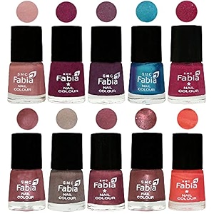 nail paint  glossy amp shine nail polish combo 6 ml each - set of 10 multicolor05304