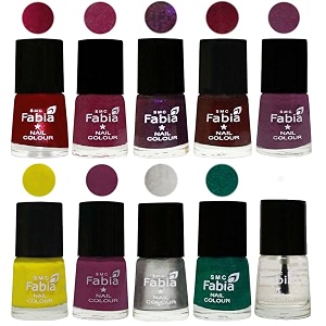 nail paint  glossy amp shine nail polish combo 6 ml each - set of 10 multicolor05924