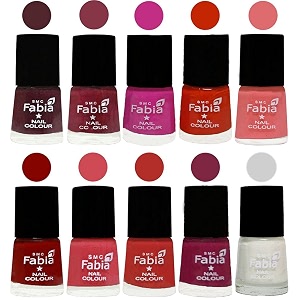 nail paint  glossy amp shine nail polish combo 6 ml each - set of 10 multicolor05382