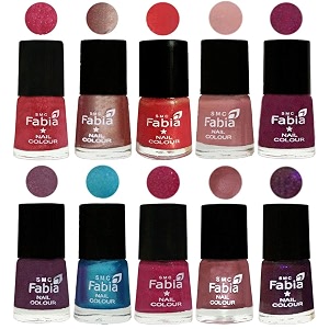 nail paint  glossy amp shine nail polish combo 6 ml each - set of 10 multicolor05212