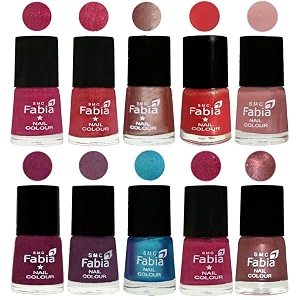 nail paint  glossy amp shine nail polish combo 6 ml each - set of 10 multicolor05153