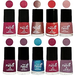 nail paint  glossy amp shine nail polish combo 6 ml each - set of 10 multicolor05162