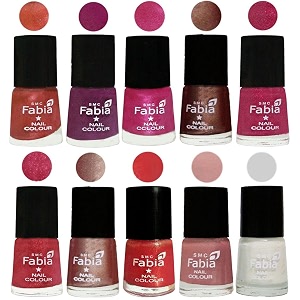 nail paint  glossy amp shine nail polish combo 6 ml each - set of 10 multicolor05022