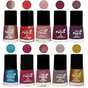 nail paint  glossy amp shine nail polish combo 6 ml each - set of 10 multicolor05259