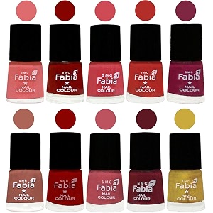 nail paint  glossy amp shine nail polish combo 6 ml each - set of 10 multicolor05448