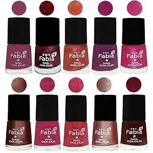 nail paint  glossy amp shine nail polish combo 6 ml each - set of 10 multicolor04919