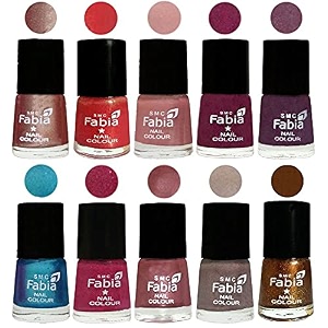 nail paint  glossy amp shine nail polish combo 6 ml each - set of 10 multicolor05261