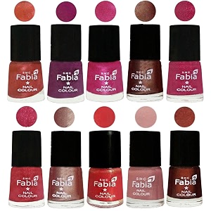 nail paint  glossy amp shine nail polish combo 6 ml each - set of 10 multicolor05004